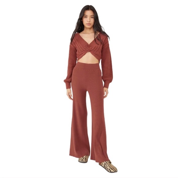 Free People Sweaters - NWT Free People Emile Sweater Set in Cherry Cola
